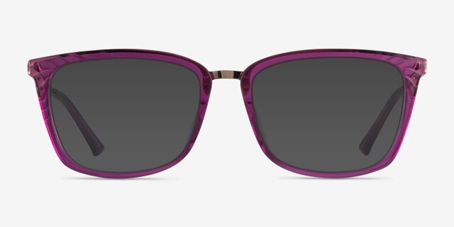 Grande Purple Gold AcetateEyeglass Frames from EyeBuyDirect, with Tinted Lenses