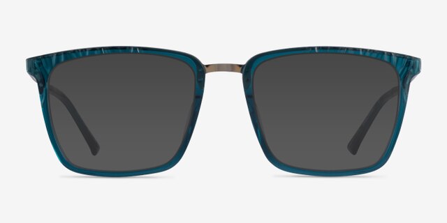 Metaphor Teal AcetateEyeglass Frames from EyeBuyDirect, with Tinted Lenses
