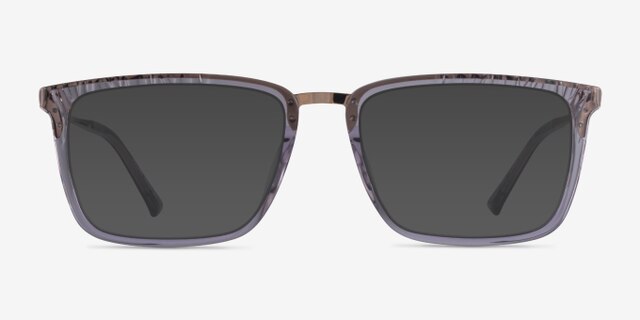 Volume Clear Gray AcetateEyeglass Frames from EyeBuyDirect, with Tinted Lenses