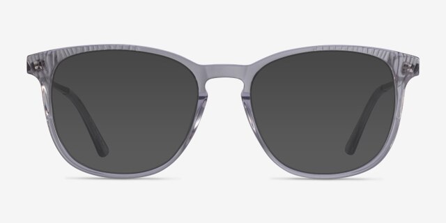 Astute Clear Gray AcétateMontures de lunettes de vue d'EyeBuyDirect, Avec des Verres Teintés