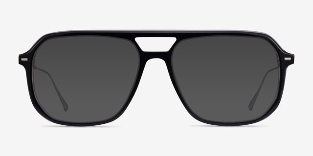 Intrepid Black Gunmetal AcetateEyeglass Frames from EyeBuyDirect, with Tinted Lenses