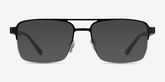 Gustave Black Gold AcetateEyeglass Frames from EyeBuyDirect, with Tinted Lenses