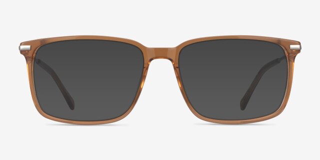 Boscus Clear Brown Silver AcétateMontures de lunettes de vue d'EyeBuyDirect, Avec des Verres Teintés