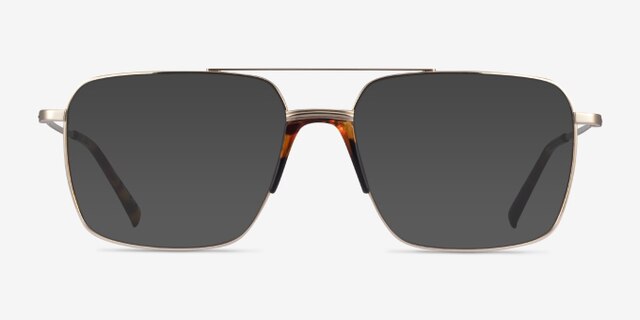 Matt Gold Tortoise AcetateEyeglass Frames from EyeBuyDirect, with Tinted Lenses