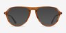 Stratosphere Brown Striped Matte Gold AcetateEyeglass Frames from EyeBuyDirect, with Tinted Lenses