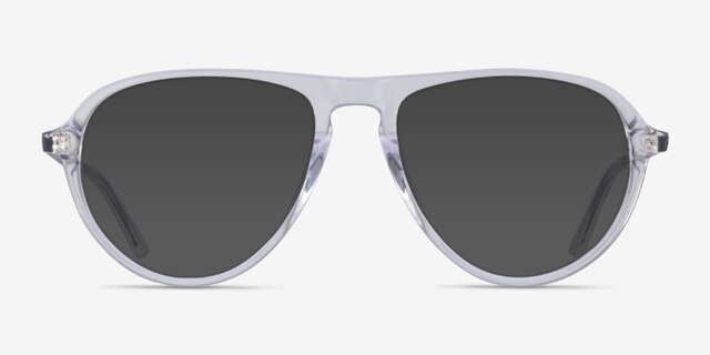Stratosphere Clear Matte Black AcetateEyeglass Frames from EyeBuyDirect, with Tinted Lenses
