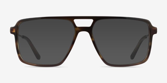 San Diego Striped Green Gold AcetateEyeglass Frames from EyeBuyDirect, with Tinted Lenses