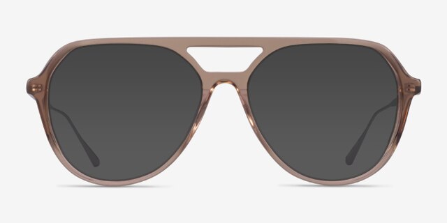 Cumulus Clear Brown Silver AcetateEyeglass Frames from EyeBuyDirect, with Tinted Lenses