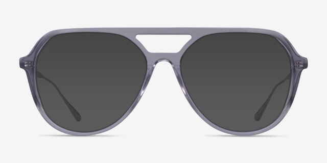 Cumulus Clear Gray Silver AcetateEyeglass Frames from EyeBuyDirect, with Tinted Lenses