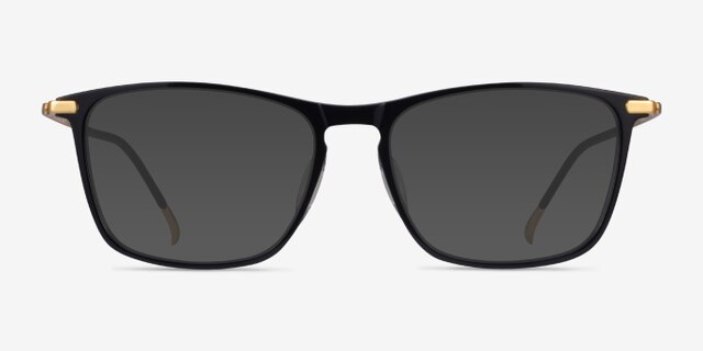 Estuary Black Gold AcetateEyeglass Frames from EyeBuyDirect, with Tinted Lenses