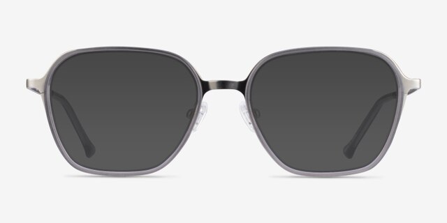 Atami Gray Silver AcetateEyeglass Frames from EyeBuyDirect, with Tinted Lenses