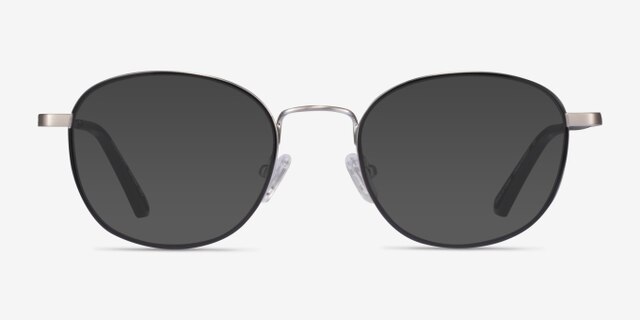 Kogarashi Black Silver AcetateEyeglass Frames from EyeBuyDirect, with Tinted Lenses