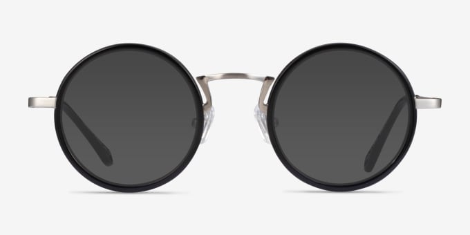 Nagoya Round Black Silver Full Rim Eyeglasses | Eyebuydirect