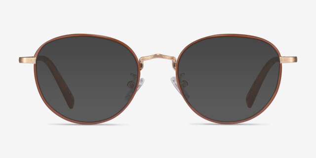 Kofu Brown Gold AcétateMontures de lunettes de vue d'EyeBuyDirect, Avec des Verres Teintés