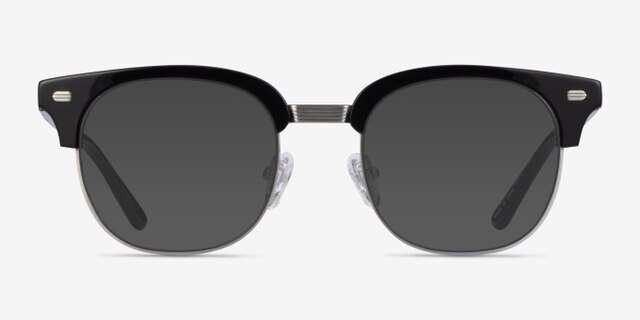 Komorebi Black Silver AcetateEyeglass Frames from EyeBuyDirect, with Tinted Lenses