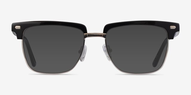 Murakami Black Silver AcetateEyeglass Frames from EyeBuyDirect, with Tinted Lenses