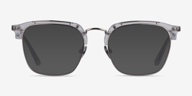 Concerto Clear Silver AcetateEyeglass Frames from EyeBuyDirect, with Tinted Lenses