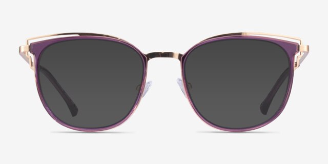 Moving Clear Purple Gold AcétateMontures de lunettes de vue d'EyeBuyDirect, Avec des Verres Teintés
