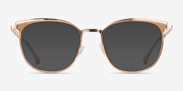 Moving Clear Yellow Gold AcetateEyeglass Frames from EyeBuyDirect, with Tinted Lenses