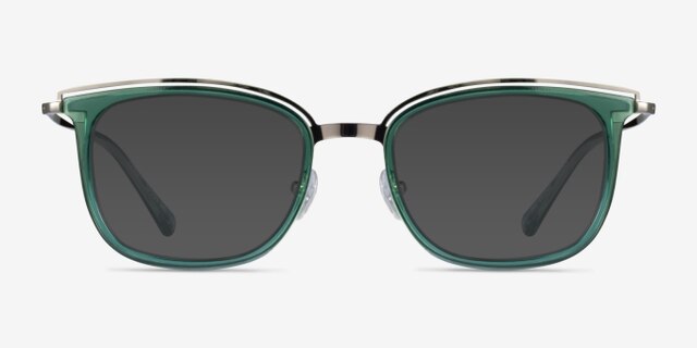 Tonight Clear Green Gold AcétateMontures de lunettes de vue d'EyeBuyDirect, Avec des Verres Teintés