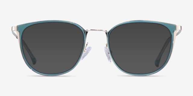 Midland Clear Teal Gold AcetateEyeglass Frames from EyeBuyDirect, with Tinted Lenses