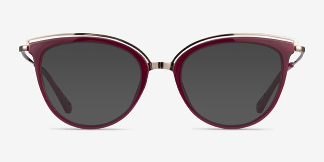 Euphony Burgundy Gold AcetateEyeglass Frames from EyeBuyDirect, with Tinted Lenses