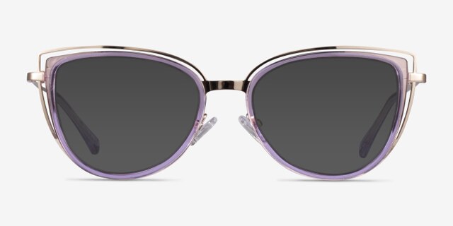 Clarinet Clear Purple Gold AcetateEyeglass Frames from EyeBuyDirect, with Tinted Lenses