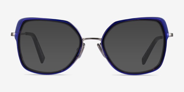 Bourdon Blue Tortoise Silver AcetateEyeglass Frames from EyeBuyDirect, with Tinted Lenses