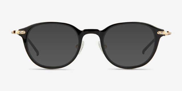 Jones Black Gold AcetateEyeglass Frames from EyeBuyDirect, with Tinted Lenses