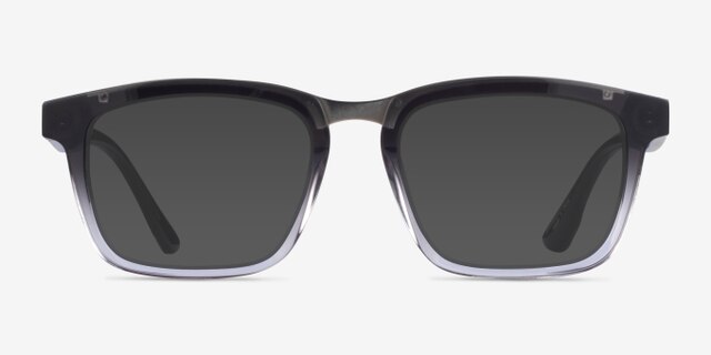 Fraser Black Clear Silver AcetateEyeglass Frames from EyeBuyDirect, with Tinted Lenses