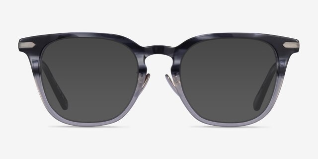 Hayes Gray Striped Gunmetal AcetateEyeglass Frames from EyeBuyDirect, with Tinted Lenses
