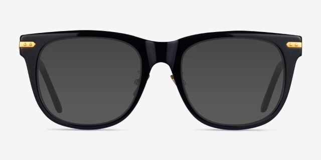 Jefferson Black Gold AcetateEyeglass Frames from EyeBuyDirect, with Tinted Lenses