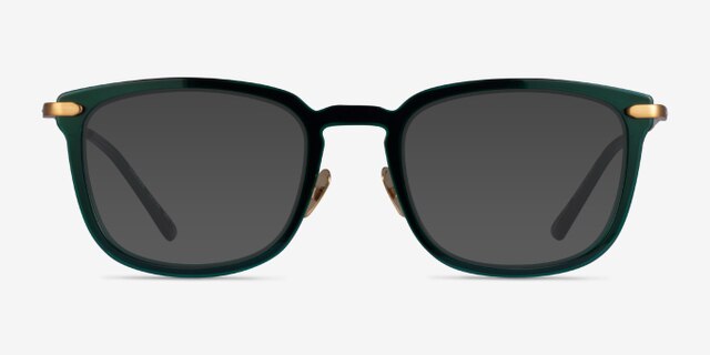 Clayton Dark Green Gold AcetateEyeglass Frames from EyeBuyDirect, with Tinted Lenses