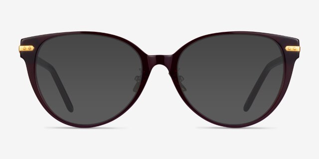 Luca Burgundy Gold AcetateEyeglass Frames from EyeBuyDirect, with Tinted Lenses
