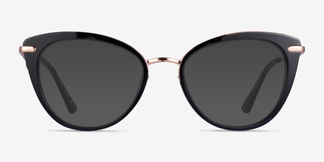 Dauphine Black Rose Gold AcetateEyeglass Frames from EyeBuyDirect, with Tinted Lenses