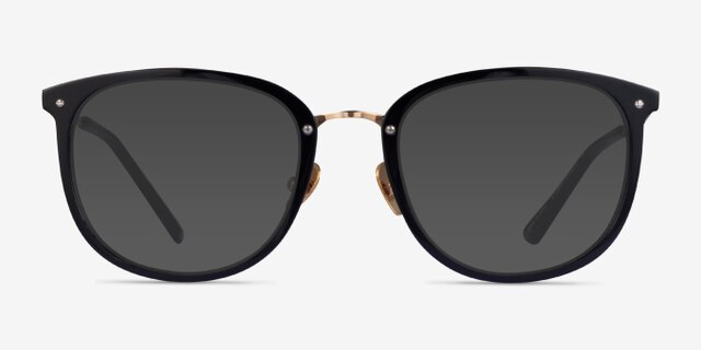 Yves Black Gold AcetateEyeglass Frames from EyeBuyDirect, with Tinted Lenses