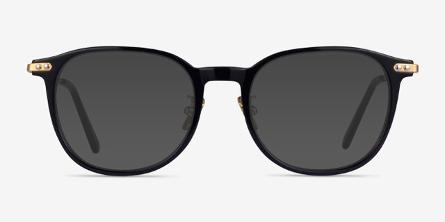 Hollis Black Gold AcetateEyeglass Frames from EyeBuyDirect, with Tinted Lenses