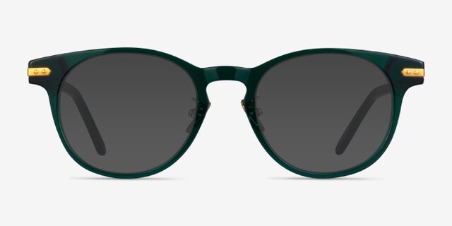 Hathaway Green &Gold AcetateEyeglass Frames from EyeBuyDirect, with Tinted Lenses