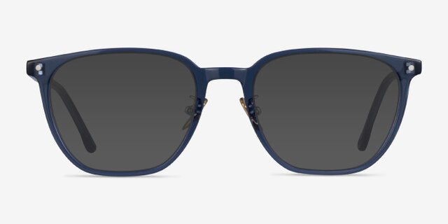 Hunter Clear Blue AcetateEyeglass Frames from EyeBuyDirect, with Tinted Lenses