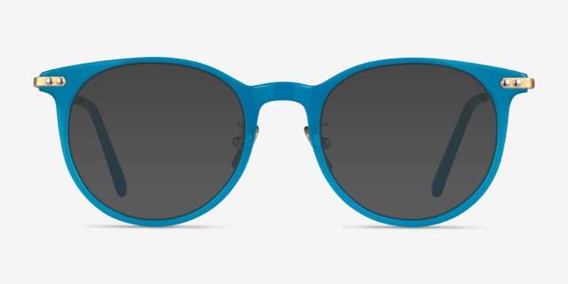 Francene Aqua Gold AcetateEyeglass Frames from EyeBuyDirect, with Tinted Lenses