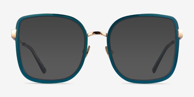 Margot Teal Gold AcetateEyeglass Frames from EyeBuyDirect, with Tinted Lenses