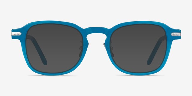 Lark Aqua Silver AcetateEyeglass Frames from EyeBuyDirect, with Tinted Lenses