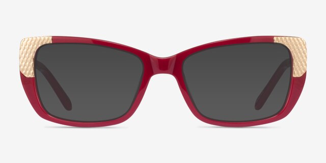 Gilded Burgundy Gold AcetateEyeglass Frames from EyeBuyDirect, with Tinted Lenses