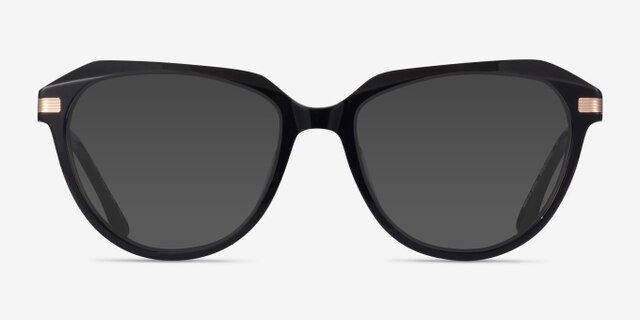 Exec Black Gold AcetateEyeglass Frames from EyeBuyDirect, with Tinted Lenses