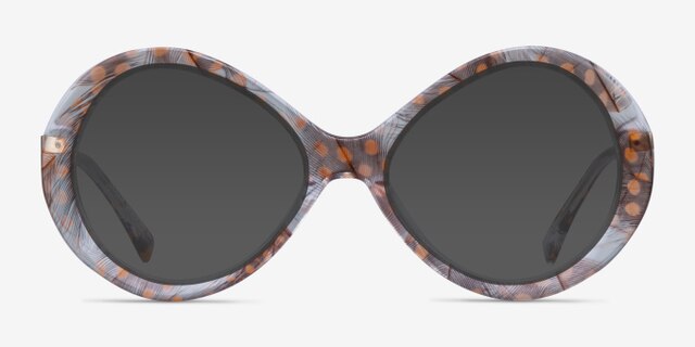 Endless Orange Striped AcetateEyeglass Frames from EyeBuyDirect, with Tinted Lenses