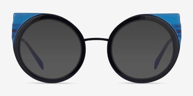 Khoa Blue Black AcetateEyeglass Frames from EyeBuyDirect, with Tinted Lenses