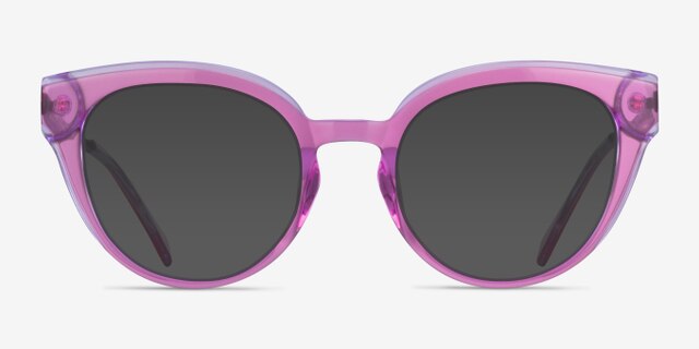 Swerve Clear Purple AcetateEyeglass Frames from EyeBuyDirect, with Tinted Lenses