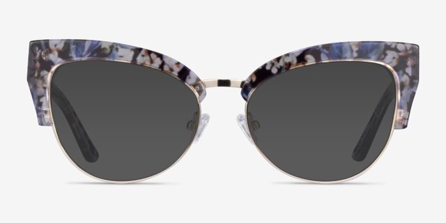 Freesia Purple Floral Gold AcetateEyeglass Frames from EyeBuyDirect, with Tinted Lenses