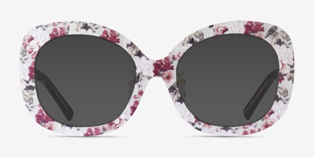 Paeonia Red Floral AcetateEyeglass Frames from EyeBuyDirect, with Tinted Lenses