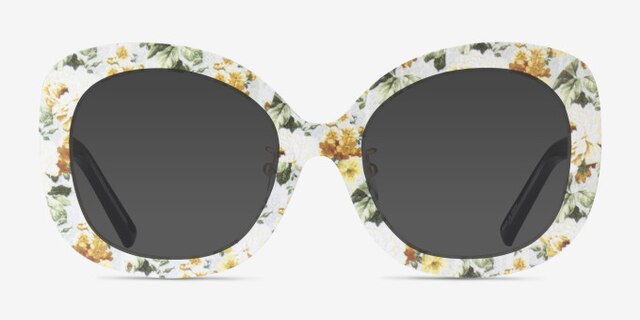 Paeonia Yellow Floral AcetateEyeglass Frames from EyeBuyDirect, with Tinted Lenses